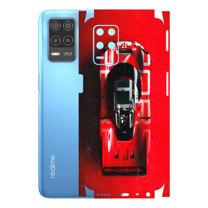 Realme Phone Skins (All Models) - Red Porsche Car Logo - 3D Embossed Finish (L-315) Realme 8 (4G)