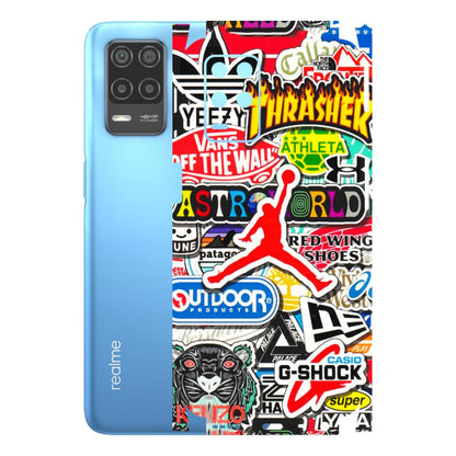 Realme Phone Skins (All Models) - Multi Brands Sticker Graffiti - 3D Embossed Finish (L-37) Realme 8 (4G)