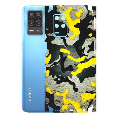 Realme Phone Skins (All Models) - Yellow Camouflage - 3D Embossed Finish (L-61) Realme 8 (4G)