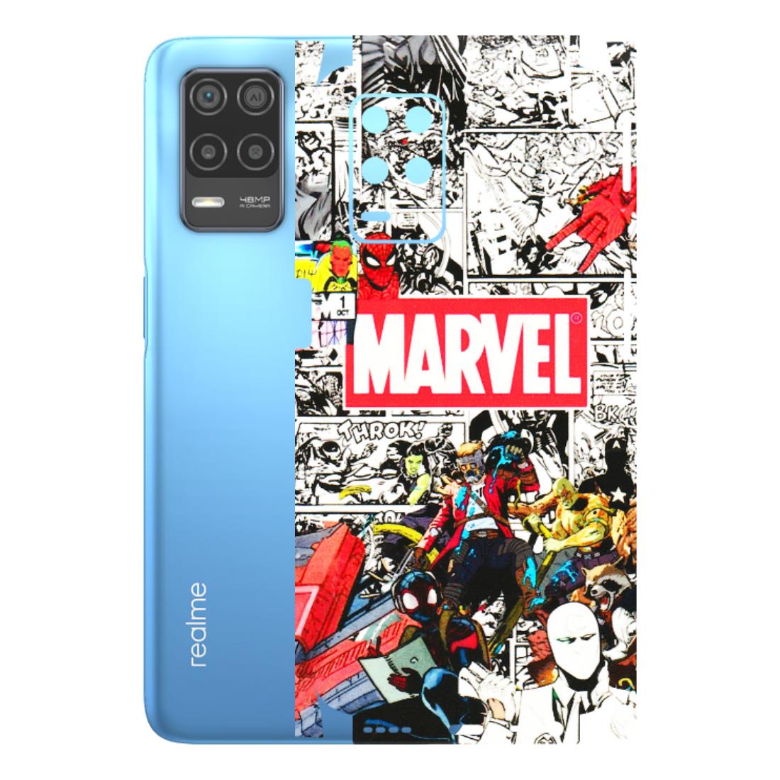 Realme Phone Skins (All Models) - Marvel Colorful Comic - 3D Embossed Finish (L-64) Realme 8 (4G)