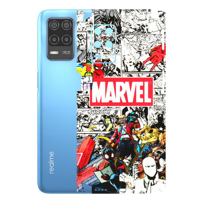Realme Phone Skins (All Models) - Marvel Colorful Comic - 3D Embossed Finish (L-64) Realme 8 (4G)