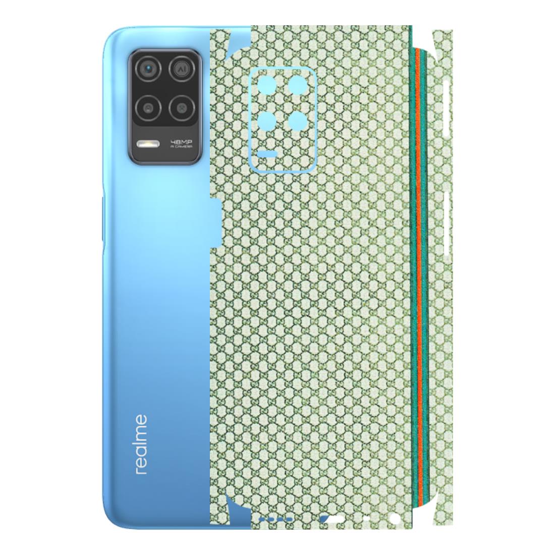 Realme Phone Skins (All Models) - Gucci Fabric Pattern - 3D Embossed Finish (L-73) Realme 8 (4G)