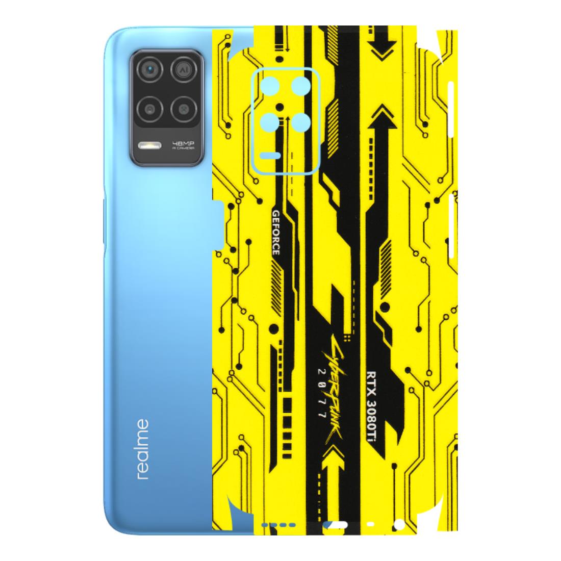 Realme Phone Skins (All Models) - Yellow Cyberpunk - 3D Embossed Finish (L-93) Realme 8 (4G)