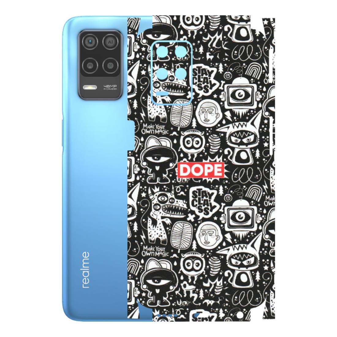 Realme Phone Skins (All Models) - Dope Stay Classy Black Doodles - Matte Finish (M-126) Realme 8 (4G)
