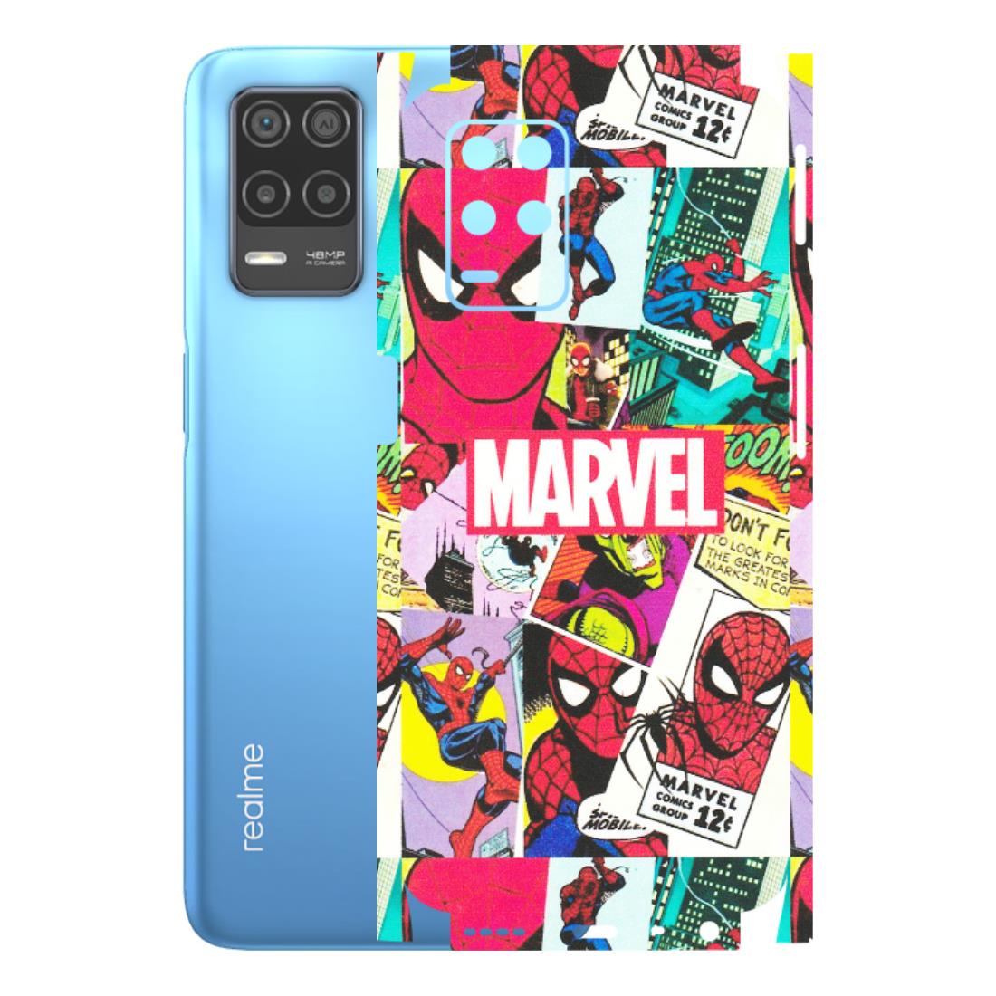 Realme Phone Skins (All Models) - Marvel Comic Spiderman Grafitti - Matte Finish (M-72) Realme 8 (4G)