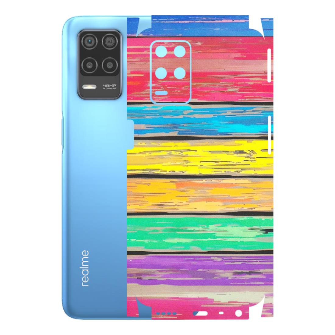 Realme Phone Skins (All Models) - Multi Colour Wooden Wall - Matte Finish (M-96) Realme 8 (4G)