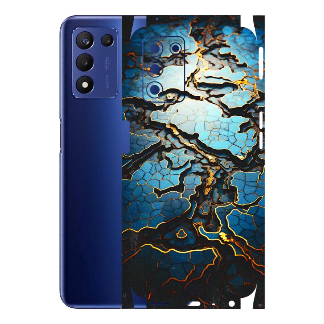 Realme Phone Skins (All Models) - Blue Gold Abstract - 3D Embossed Finish (L-11) Realme 9 5G SE