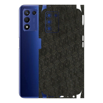Realme Phone Skins (All Models) - Black Abstract Pattern - 3D Embossed Finish (L-117) Realme 9 5G SE
