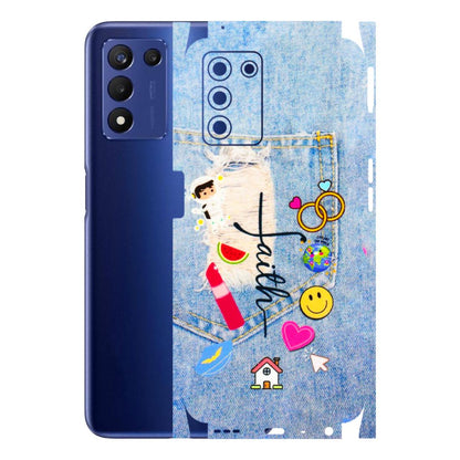 Realme Phone Skins (All Models) - Denim Jeans Pocket - 3D Embossed Finish (L-134) Realme 9 5G SE