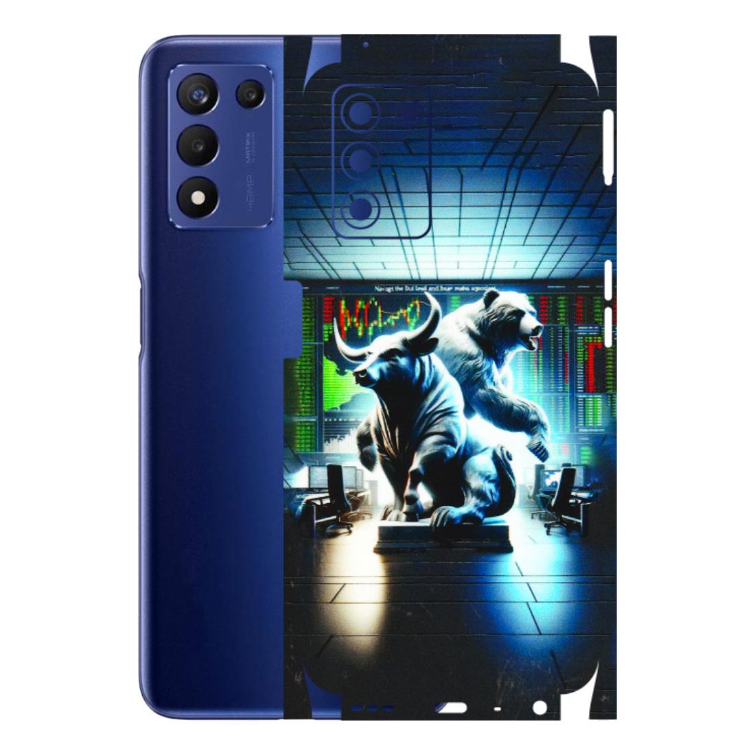 Realme Phone Skins (All Models) - Stock Market Sensex Bear vs Bulls - 3D Embossed Finish (L-15) Realme 9 5G SE