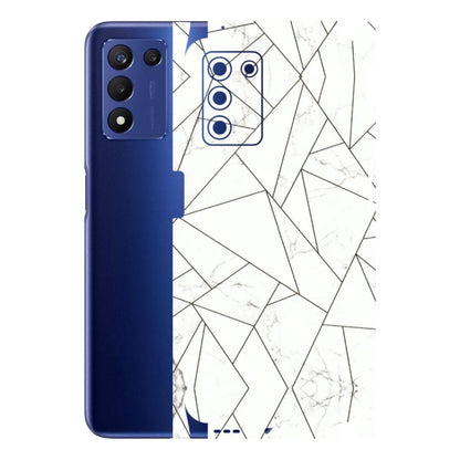 Realme Phone Skins (All Models) - Luxury White Marble Effect - 3D Embossed Finish (L-168) Realme 9 5G SE