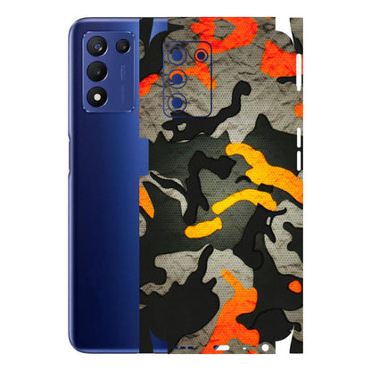 Realme Phone Skins (All Models) - Orange Camouflage - 3D Embossed Finish (L-204) Realme 9 5G SE