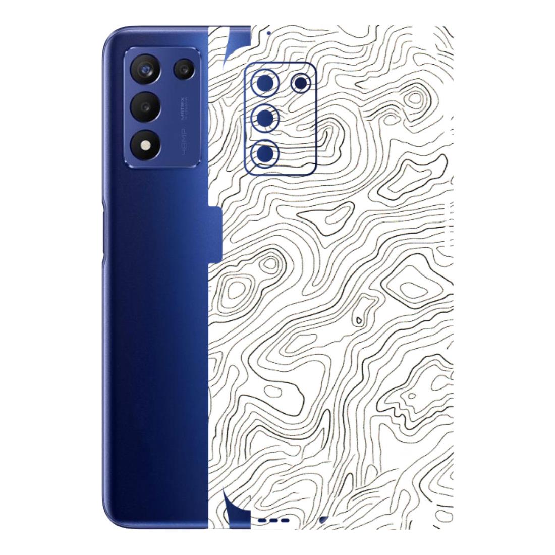 Realme Phone Skins (All Models) - White Black Swirls - 3D Embossed Finish (L-219) Realme 9 5G SE