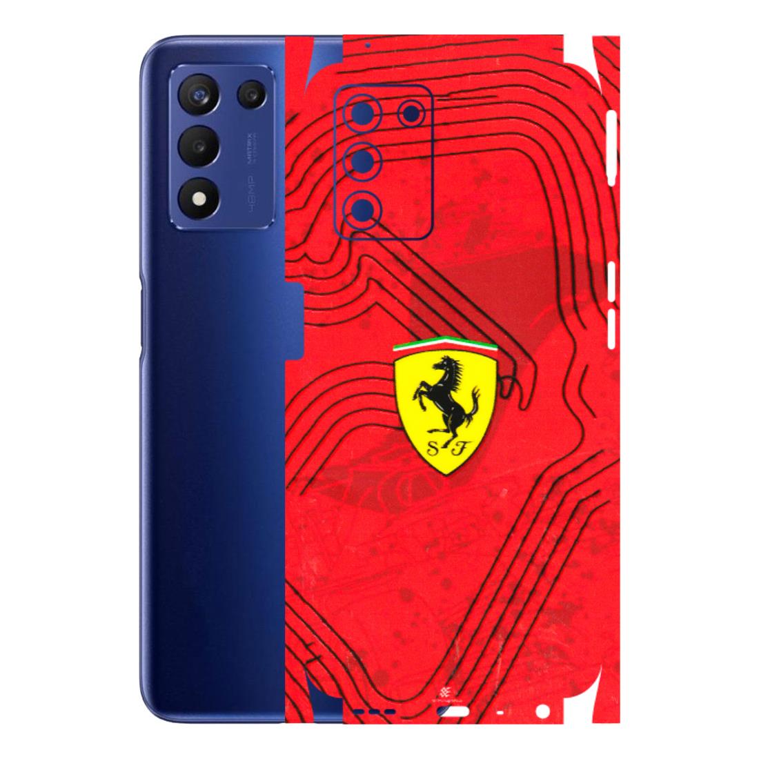 Realme Phone Skins (All Models) - Red Ferrari Logo Stylish - 3D Embossed Finish (L-238) Realme 9 5G SE