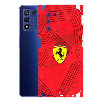 Realme Phone Skins (All Models) - Red Ferrari Logo Stylish - 3D Embossed Finish (L-238) Realme 9 5G SE