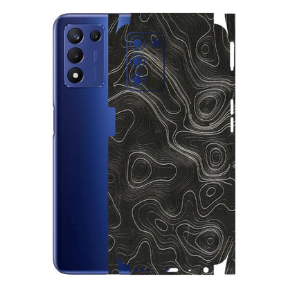Realme Phone Skins (All Models) - Abstract White Line Map - 3D Embossed Finish (L-269) Realme 9 5G SE