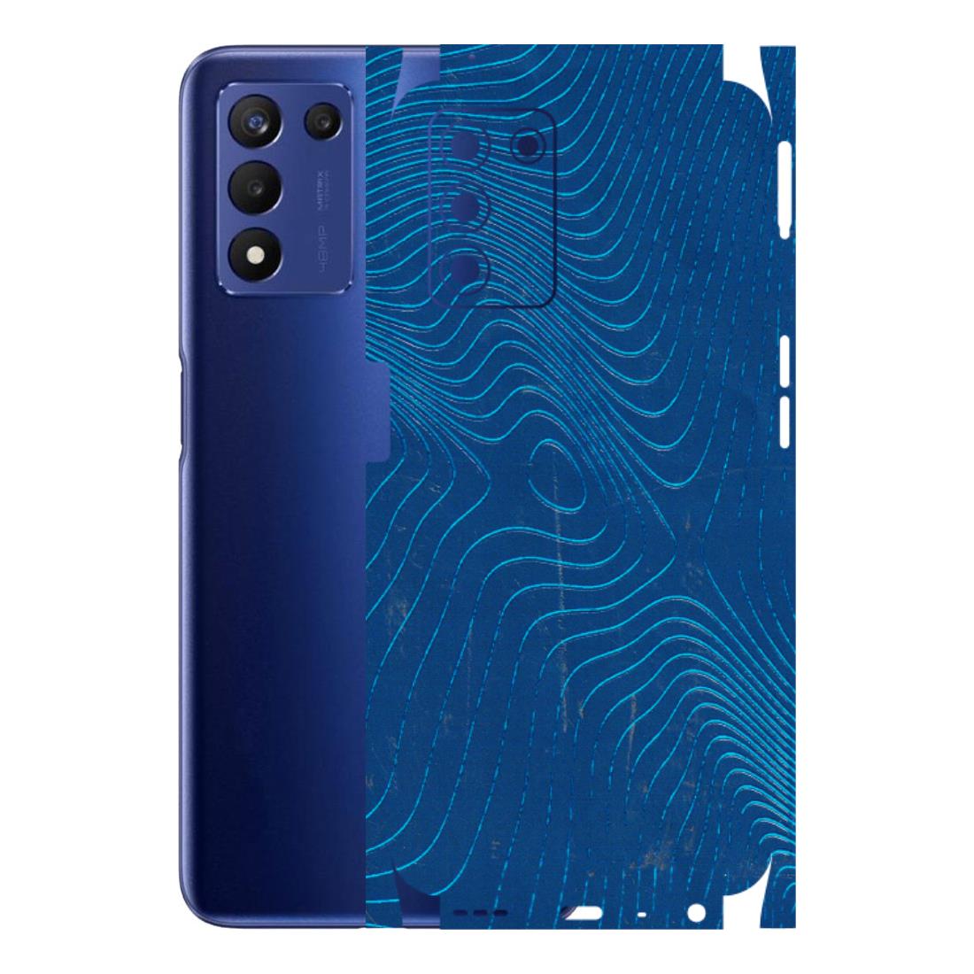Realme Phone Skins (All Models) - Abstract Blue Line Map - 3D Embossed Finish (L-272) Realme 9 5G SE