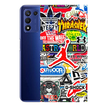 Realme Phone Skins (All Models) - Multi Brands Sticker Graffiti - 3D Embossed Finish (L-37) Realme 9 5G SE