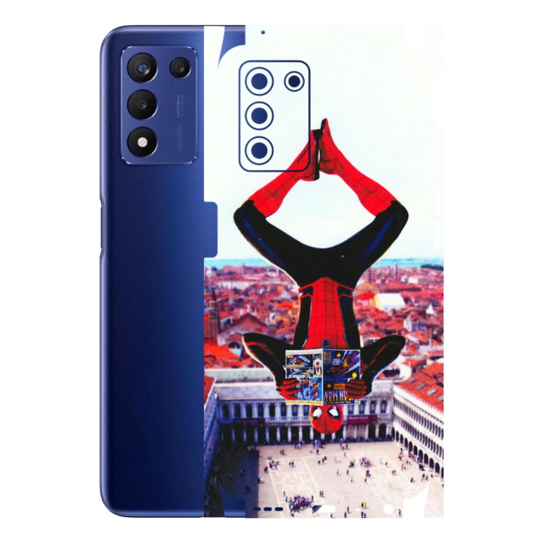 Realme Phone Skins (All Models) - Spiderman Hanging - 3D Embossed Finish (L-53) Realme 9 5G SE