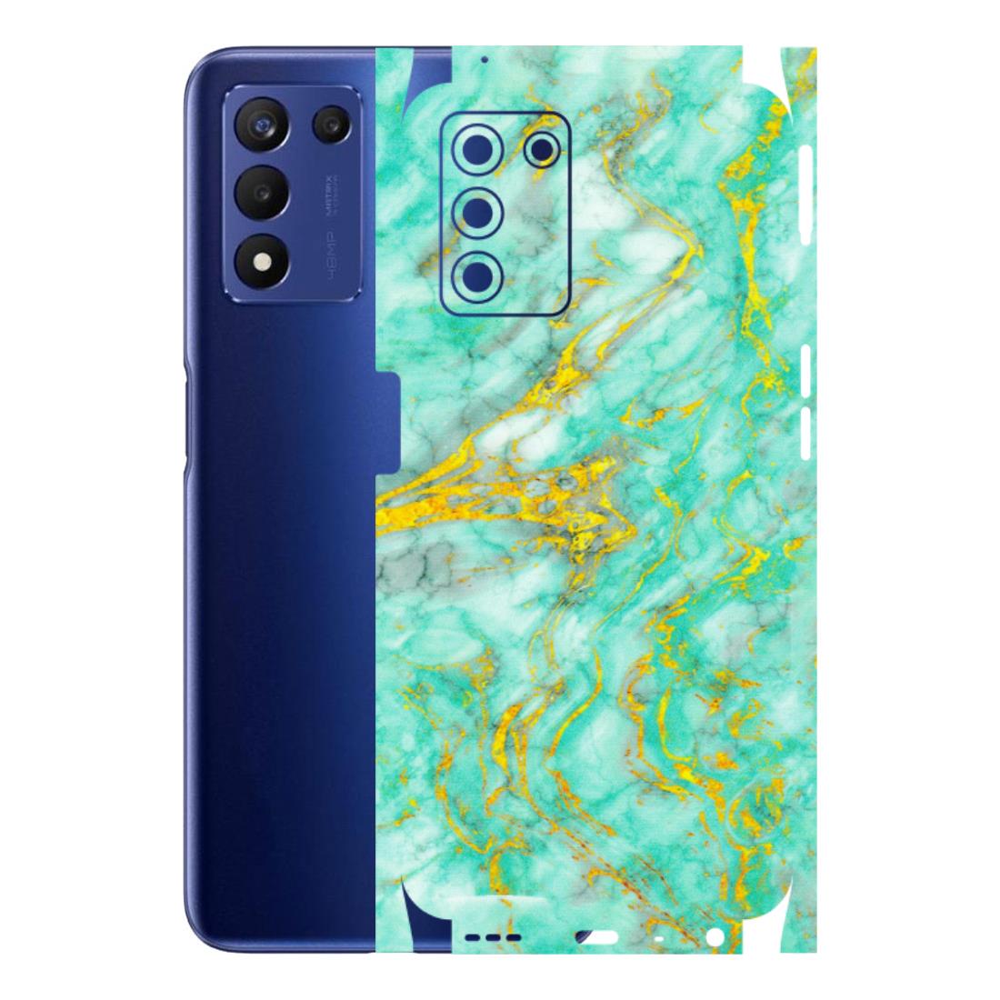 Realme Phone Skins (All Models) - Green And Gold Marble Feel - Matte Finish (M-16) Realme 9 5G SE