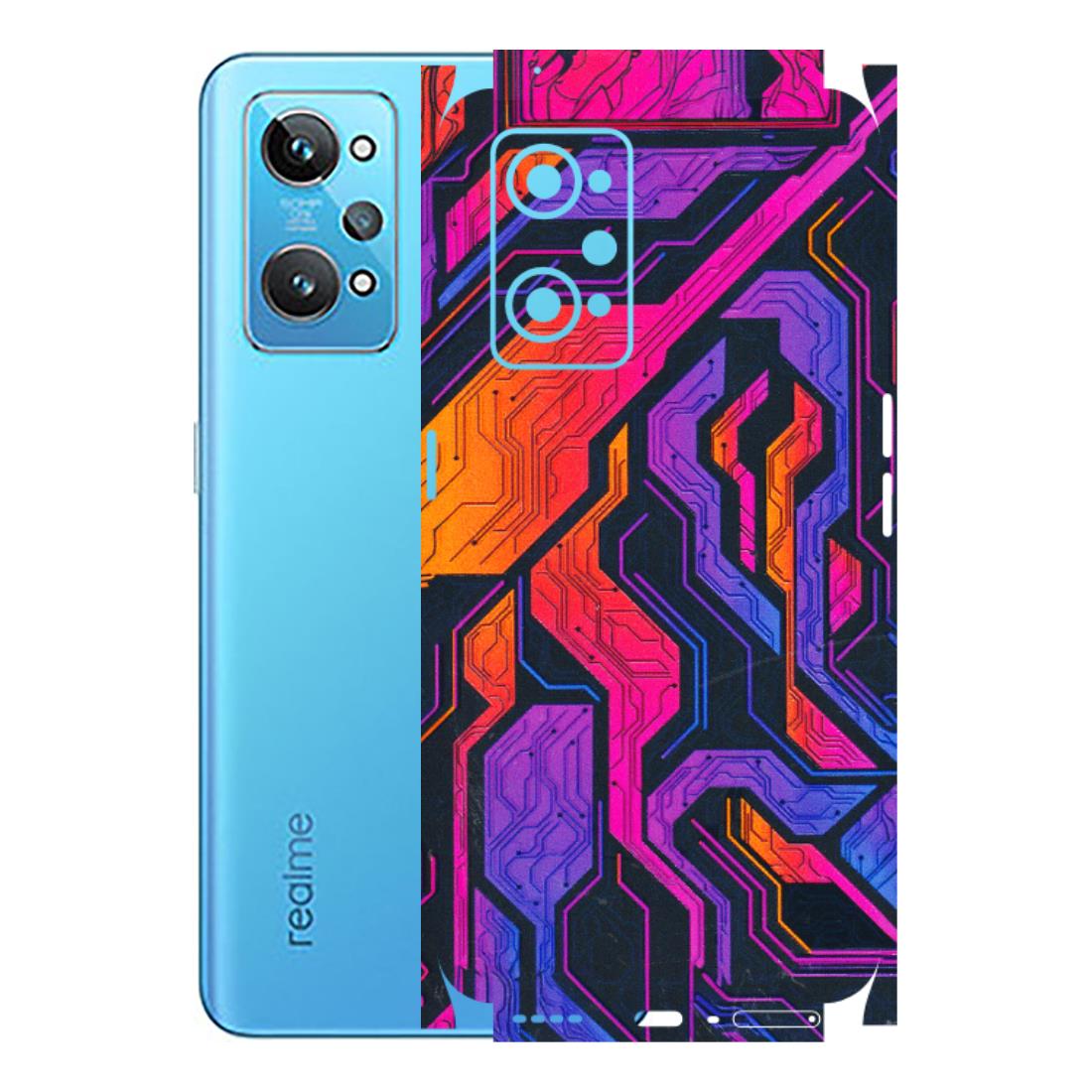 Realme Phone Skins (All Models) - Tech Circuits Futuristic - 3D Embossed Finish (L-07) Realme GT 2