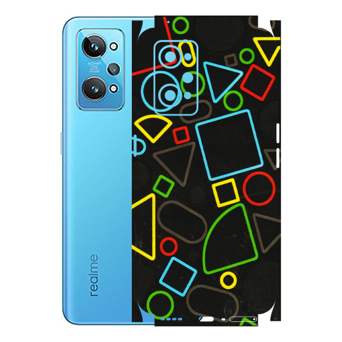 Realme Phone Skins (All Models) - Black Shapes - 3D Embossed Finish (L-131) Realme GT 2