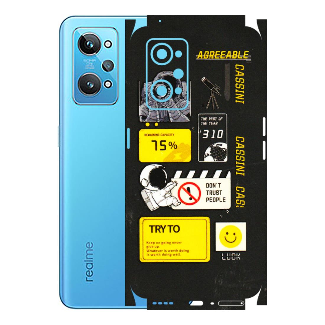 Realme Phone Skins (All Models) - Black Cassini - 3D Embossed Finish (L-161) Realme GT 2