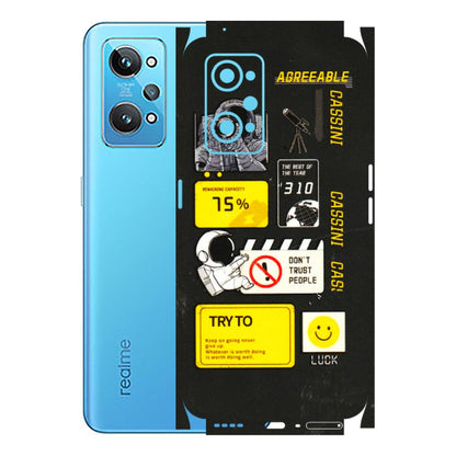 Realme Phone Skins (All Models) - Black Cassini - 3D Embossed Finish (L-161) Realme GT 2