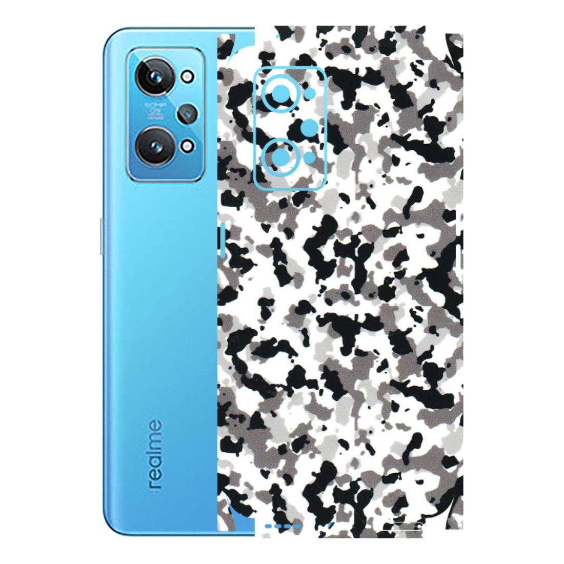 Realme Phone Skins (All Models) - White Black Camouflage - 3D Embossed Finish (L-18) Realme GT 2