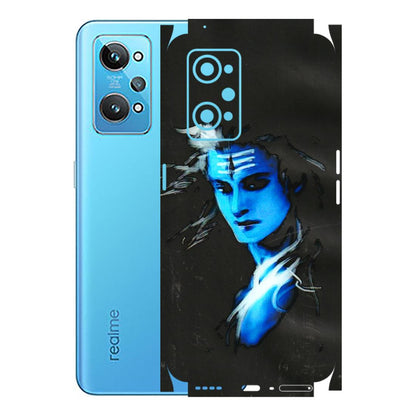 Realme Phone Skins (All Models) - Har Har Mahadev Blue/Black - 3D Embossed Finish (L-185) Realme GT 2