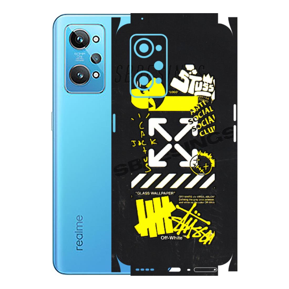 Realme Phone Skins (All Models) - Anti Social Graffiti - 3D Embossed Finish (L-198) Realme GT 2