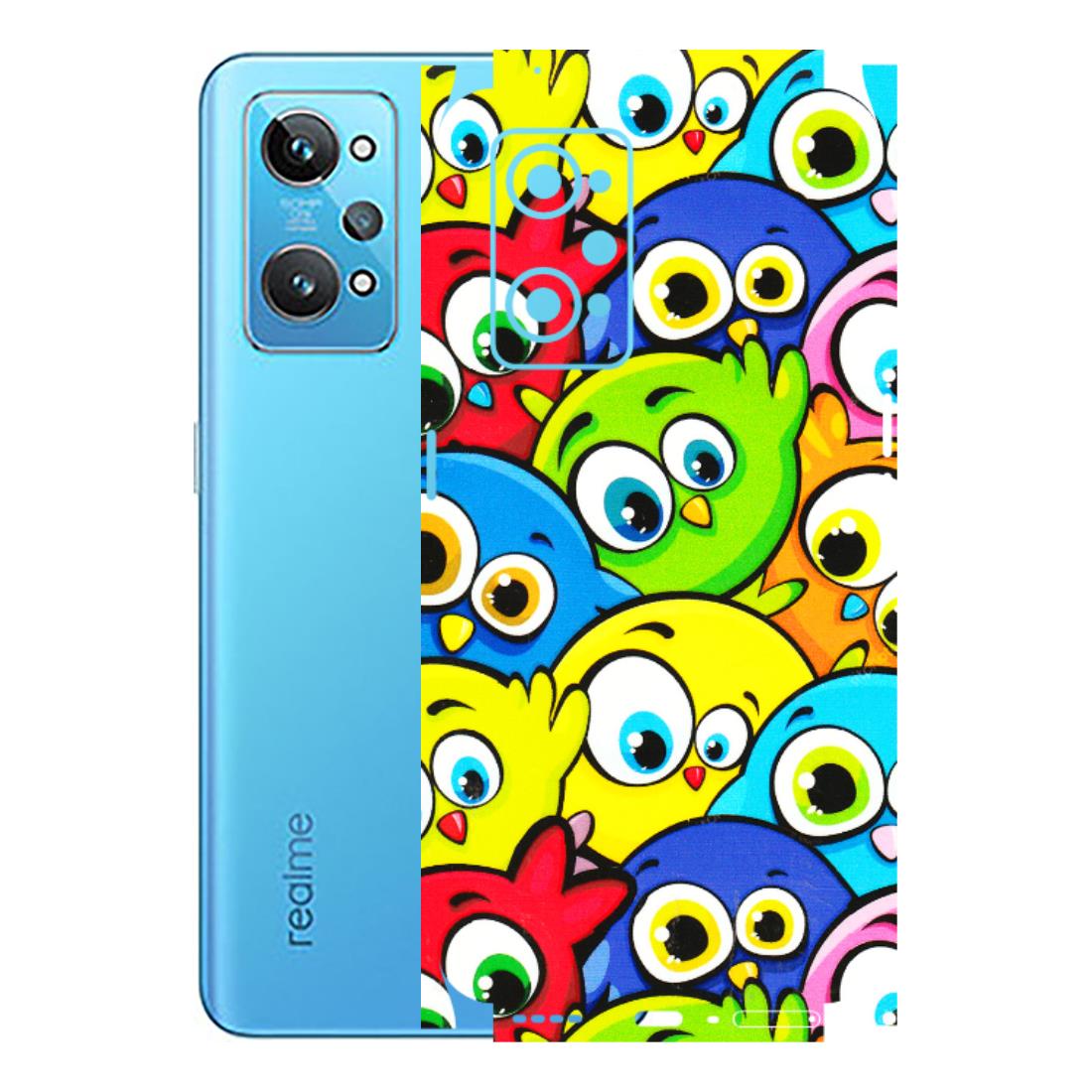 Realme Phone Skins (All Models) - Cute Fluffy Birds - 3D Embossed Finish (L-213) Realme GT 2