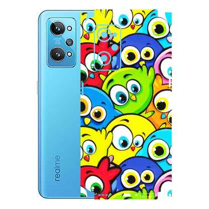 Realme Phone Skins (All Models) - Cute Fluffy Birds - 3D Embossed Finish (L-213) Realme GT 2