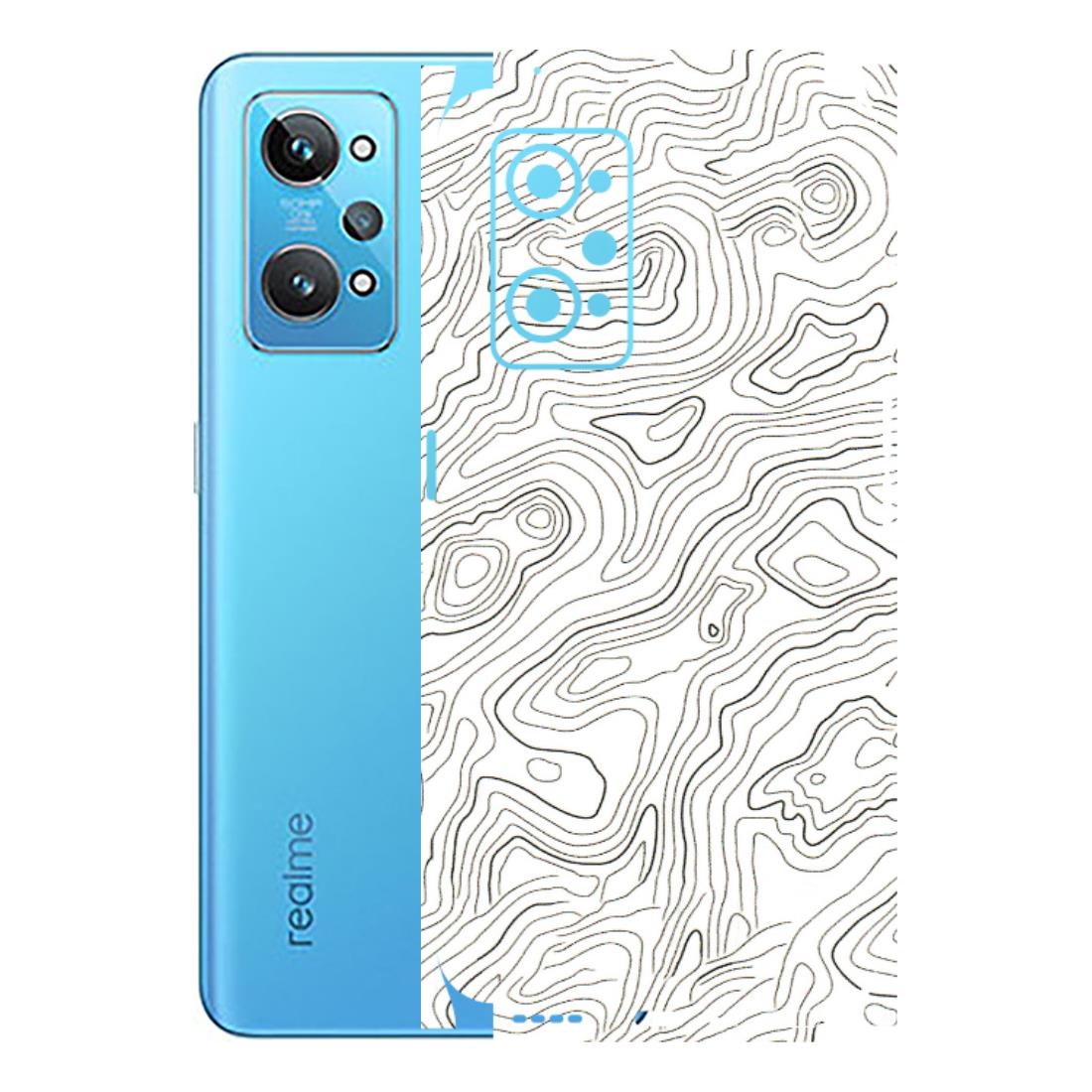 Realme Phone Skins (All Models) - White Black Swirls - 3D Embossed Finish (L-219) Realme GT 2