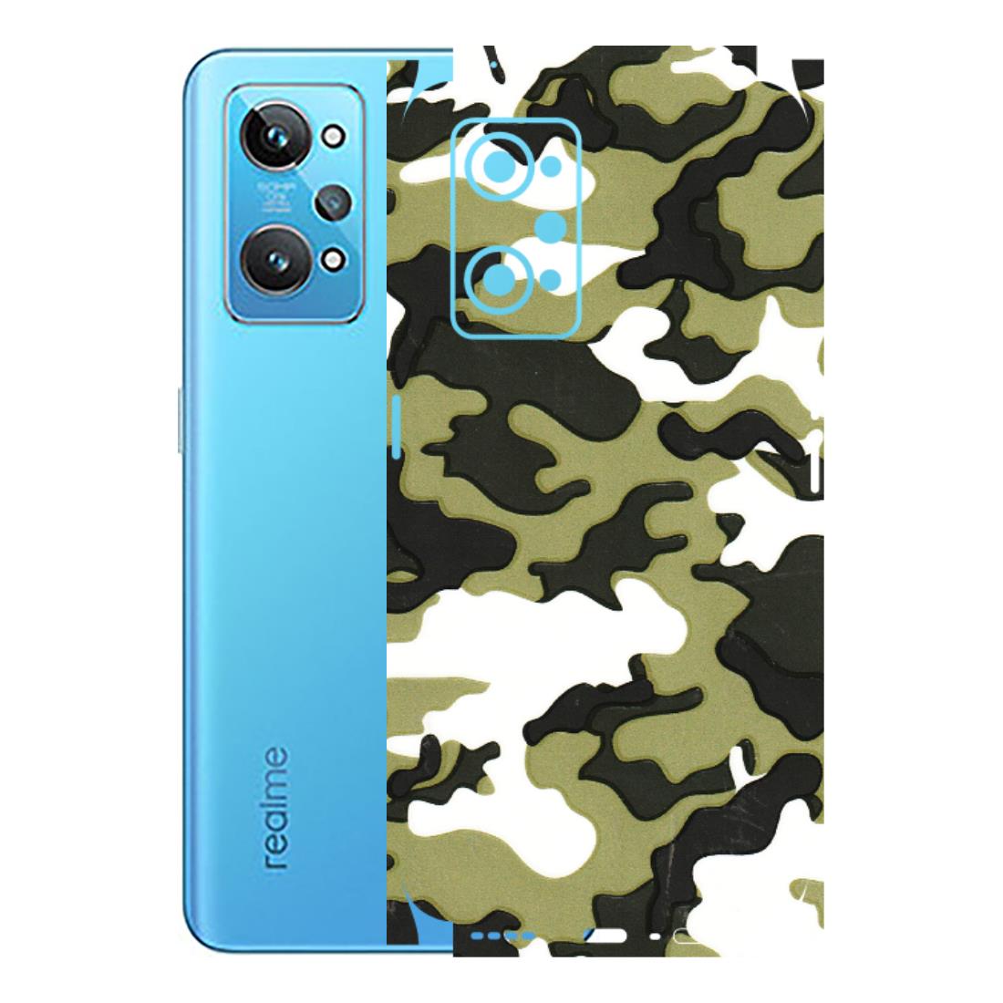 Realme Phone Skins (All Models) - Camouflages White And Green - 3D Embossed Finish (L-243) Realme GT 2
