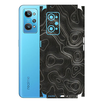 Realme Phone Skins (All Models) - Abstract White Line Map - 3D Embossed Finish (L-269) Realme GT 2