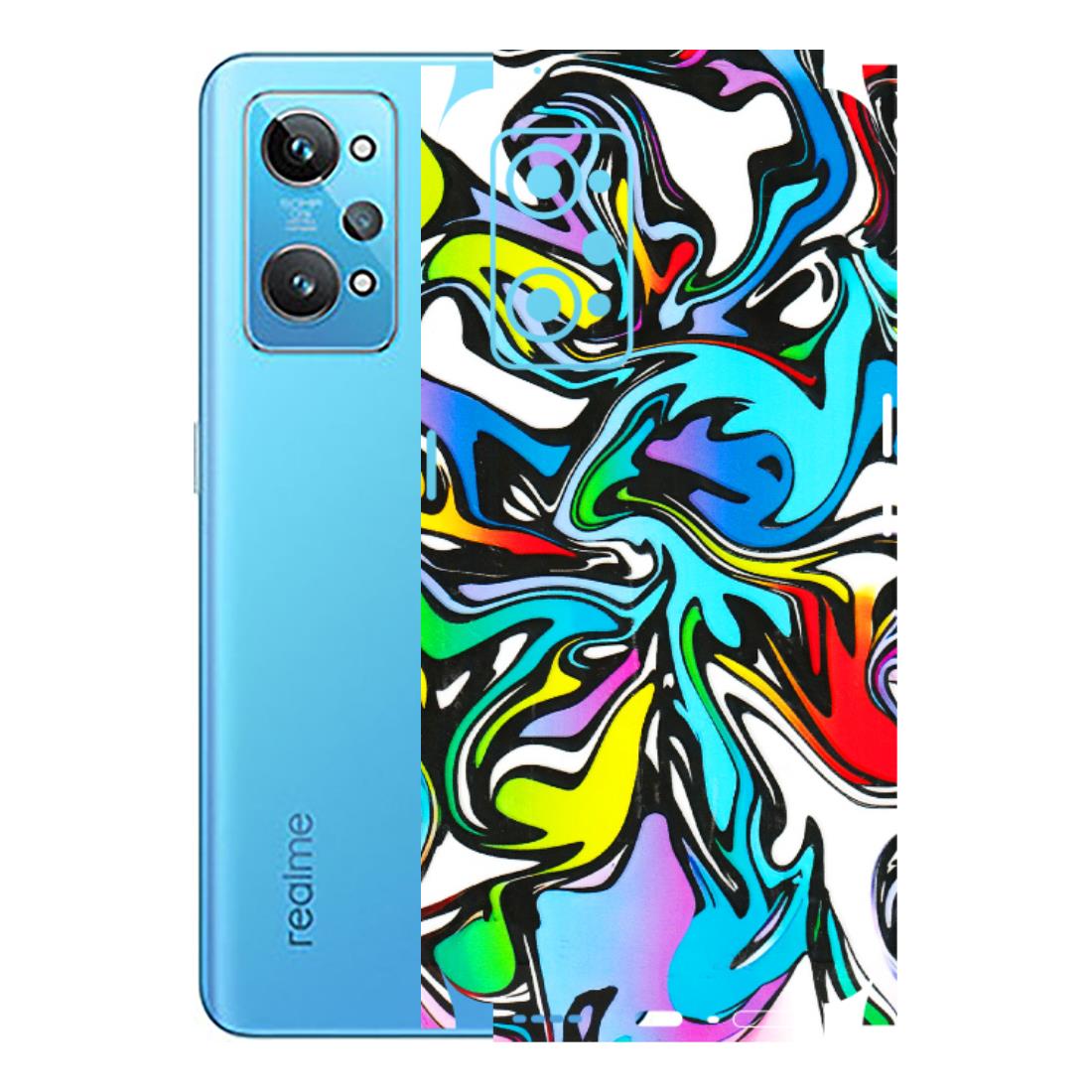 Realme Phone Skins (All Models) - Abstract Colour Paints - 3D Embossed Finish (L-271) Realme GT 2