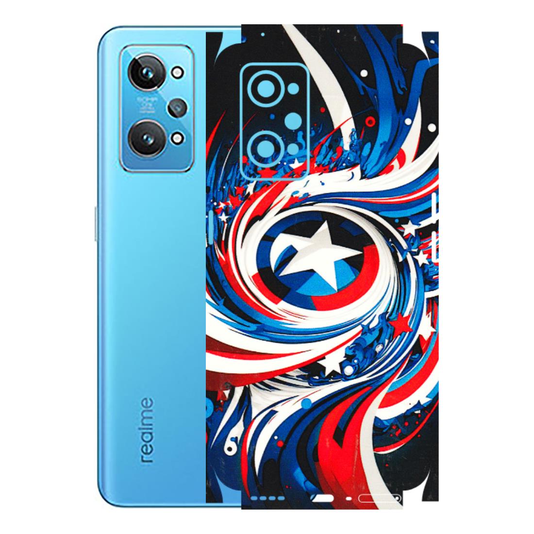 Realme Phone Skins (All Models) - Captain America Logo - 3D Embossed Finish (L-307) Realme GT 2