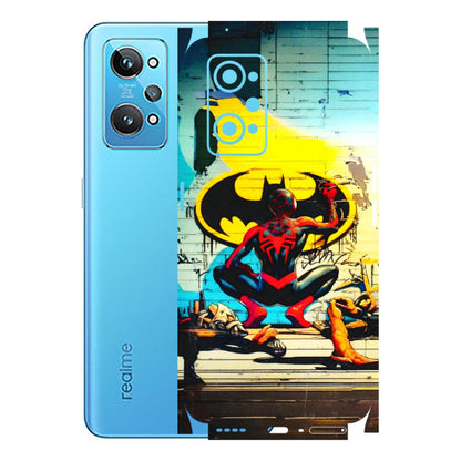 Realme Phone Skins (All Models) - New Spiderman Bat Logo - 3D Embossed Finish (L-309) Realme GT 2