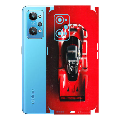 Realme Phone Skins (All Models) - Red Porsche Car Logo - 3D Embossed Finish (L-315) Realme GT 2