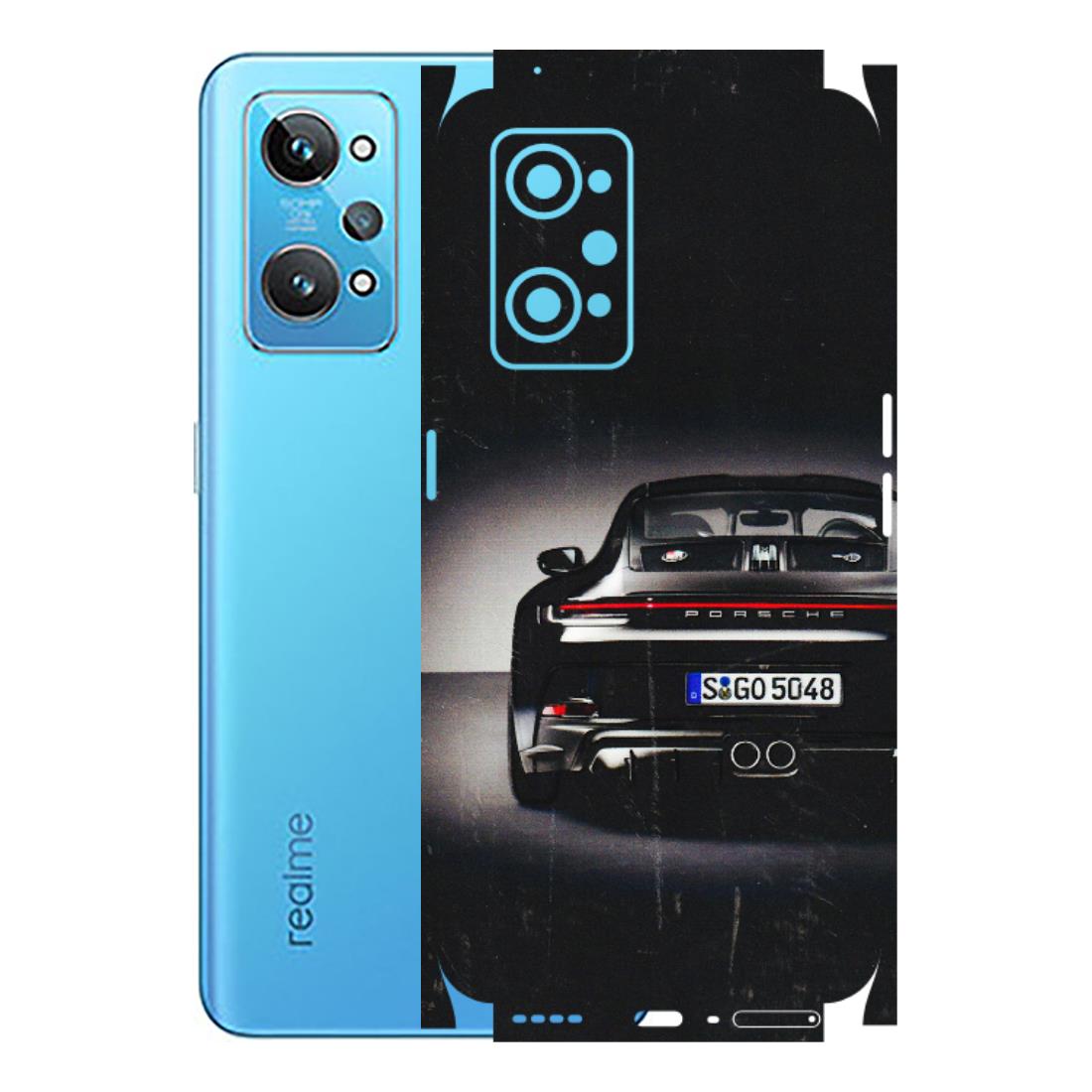 Realme Phone Skins (All Models) - New Black Porsche GT3 - 3D Embossed Finish (L-327) Realme GT 2