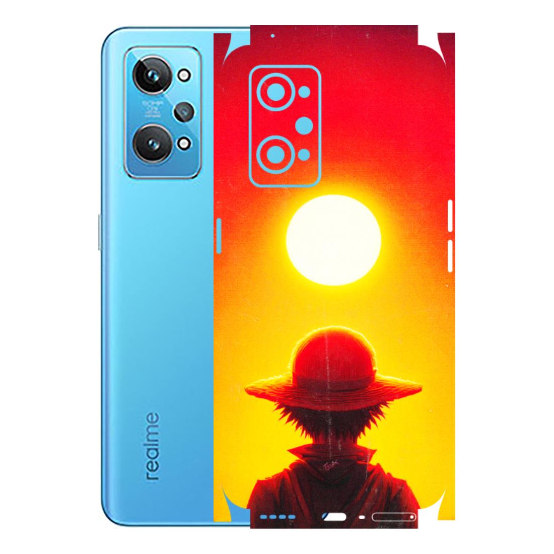 Realme Phone Skins (All Models) - Cool Sunset With Monkey D.Luffy Anime - 3D Embossed Finish (L-329) Realme GT 2