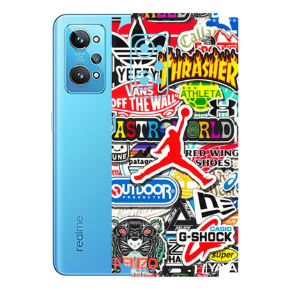 Realme Phone Skins (All Models) - Multi Brands Sticker Graffiti - 3D Embossed Finish (L-37) Realme GT 2