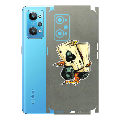 Realme Phone Skins (All Models) - Grey Cards Of Ace - 3D Embossed Finish (L-77) Realme GT 2