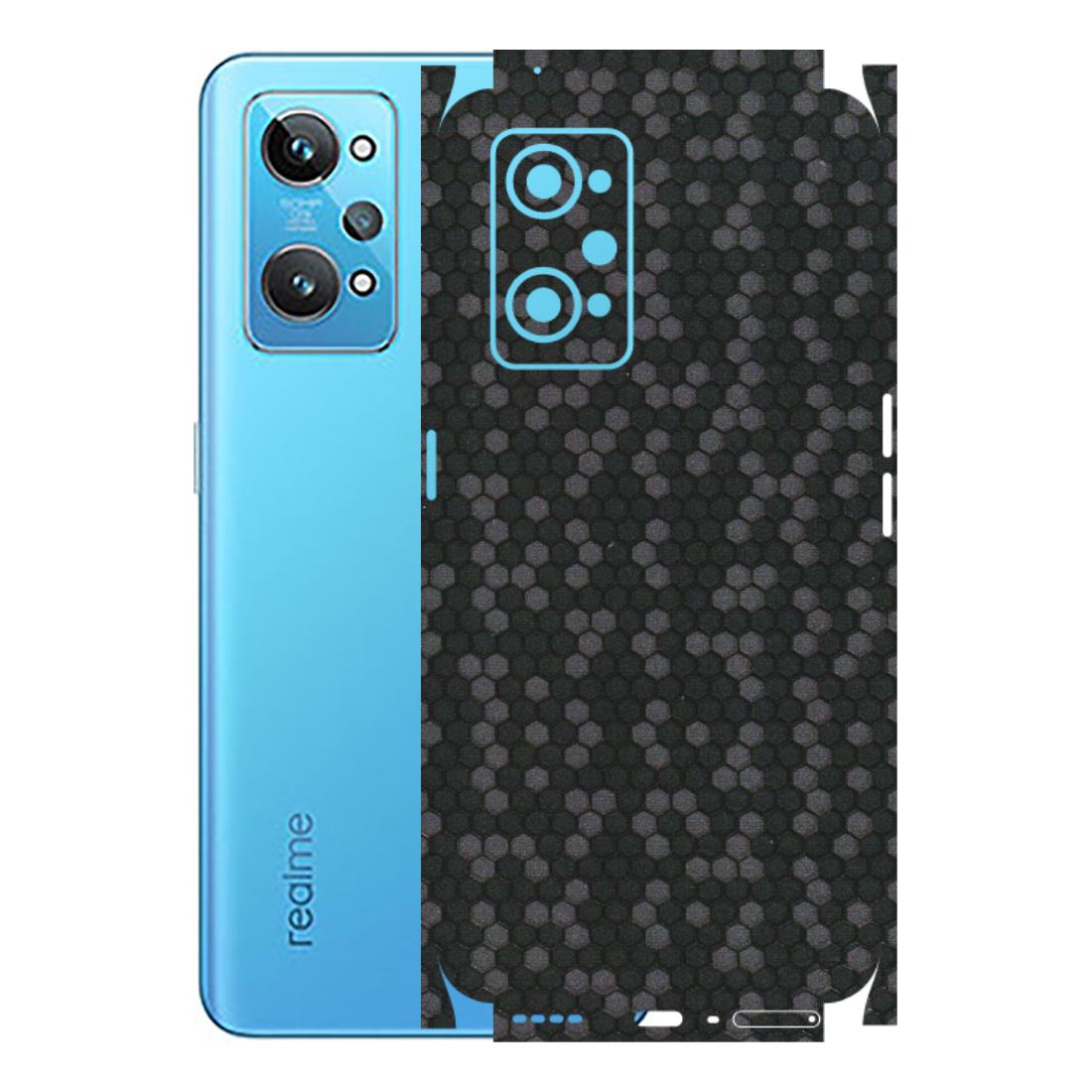Realme Phone Skins (All Models) - Black Grey Honeycomb Sober - 3D Embossed Finish (L-85) Realme GT 2