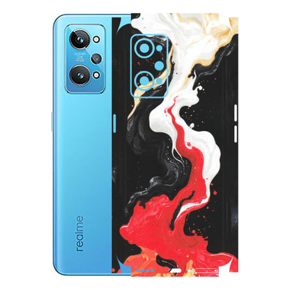 Realme Phone Skins (All Models) - Black Red White Paint Splash Fusion - Matte Finish (M-56) Realme GT 2