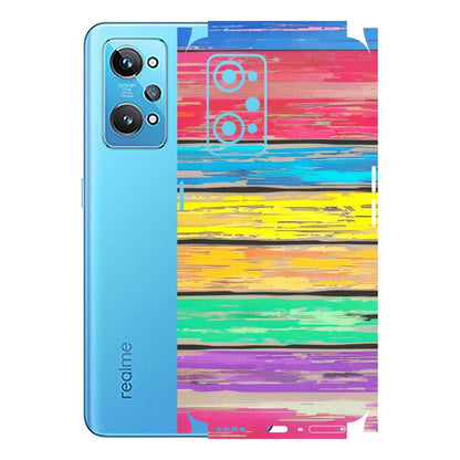 Realme Phone Skins (All Models) - Multi Colour Wooden Wall - Matte Finish (M-96) Realme GT 2