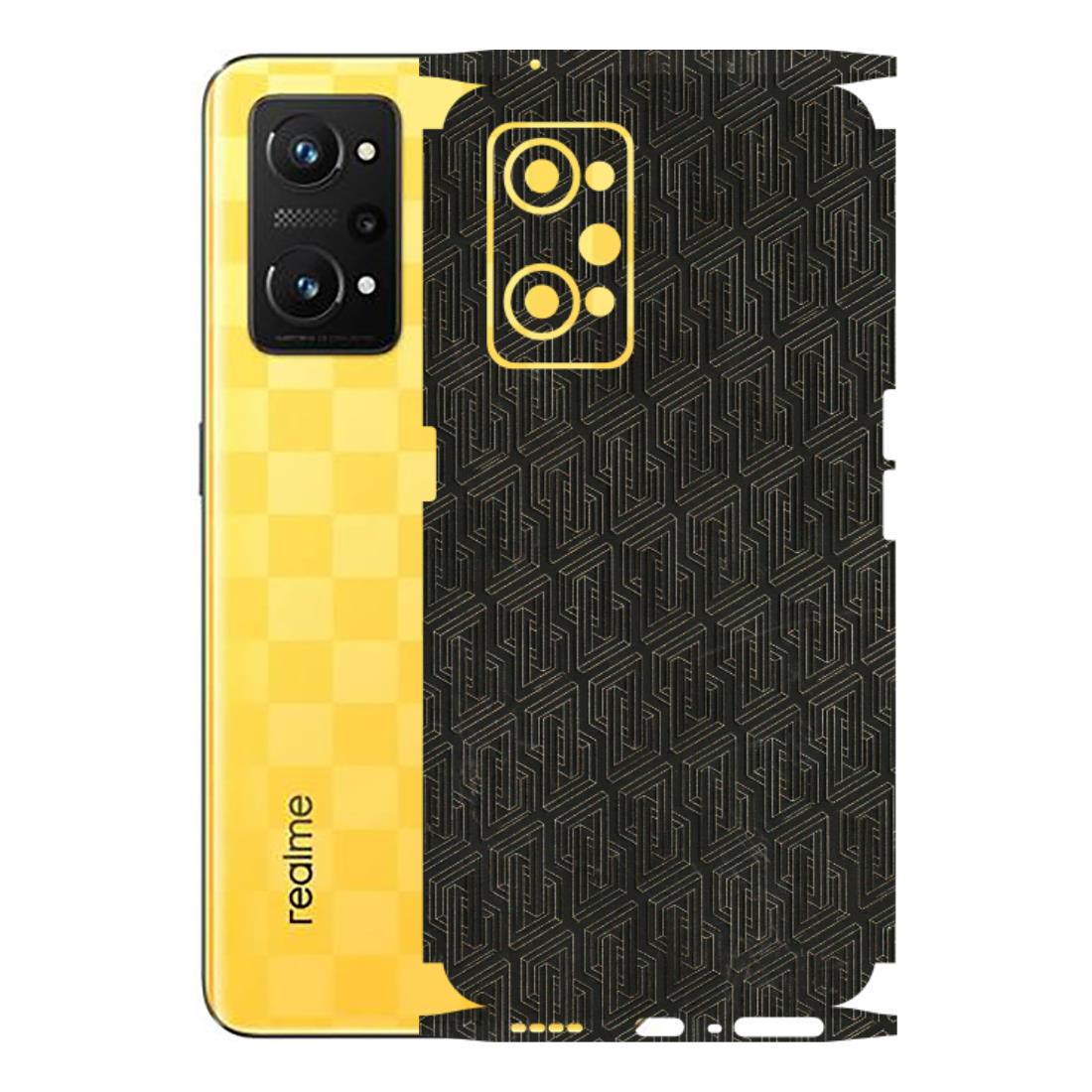 Realme Phone Skins (All Models) - Black Abstract Pattern - 3D Embossed Finish (L-117) Realme GT Neo 3T