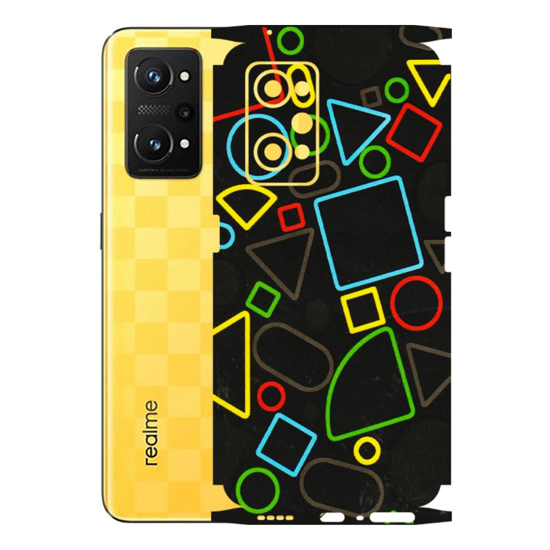 Realme Phone Skins (All Models) - Black Shapes - 3D Embossed Finish (L-131) Realme GT Neo 3T