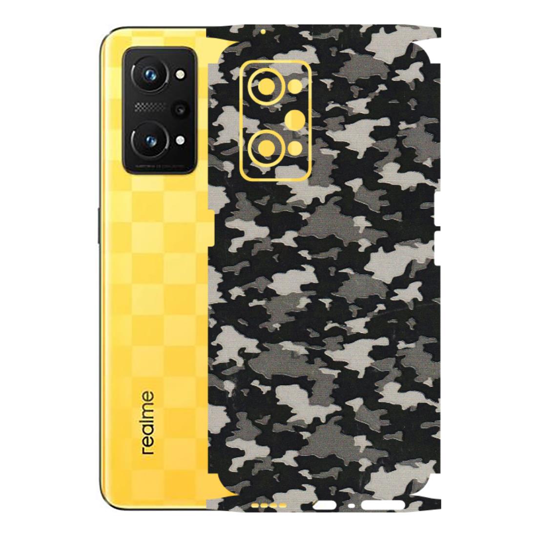 Realme Phone Skins (All Models) - Black/Grey Camoflaunge - 3D Embossed Finish (L-142) Realme GT Neo 3T